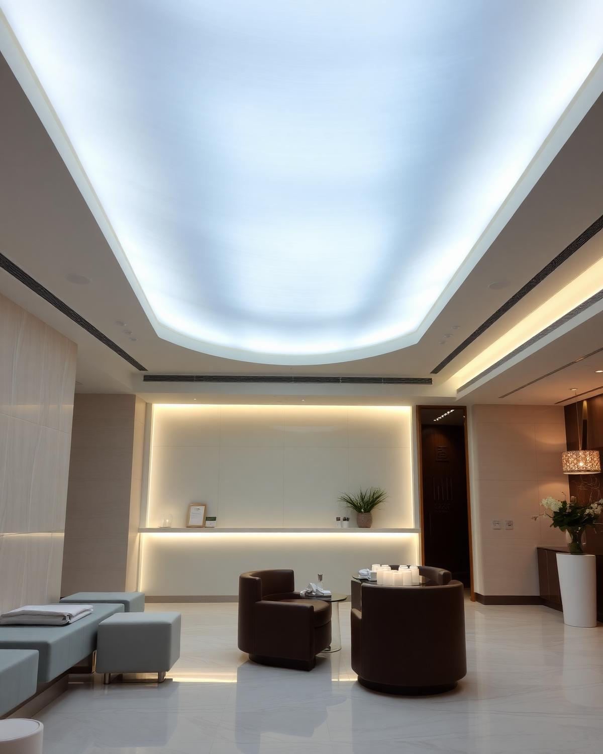 Backlit translúcido spa lobby